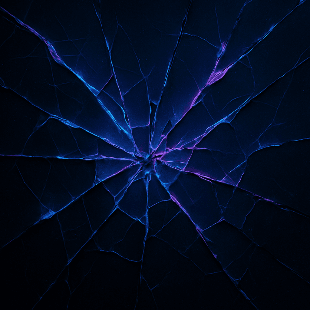 A picture of blue and purple shattered glass